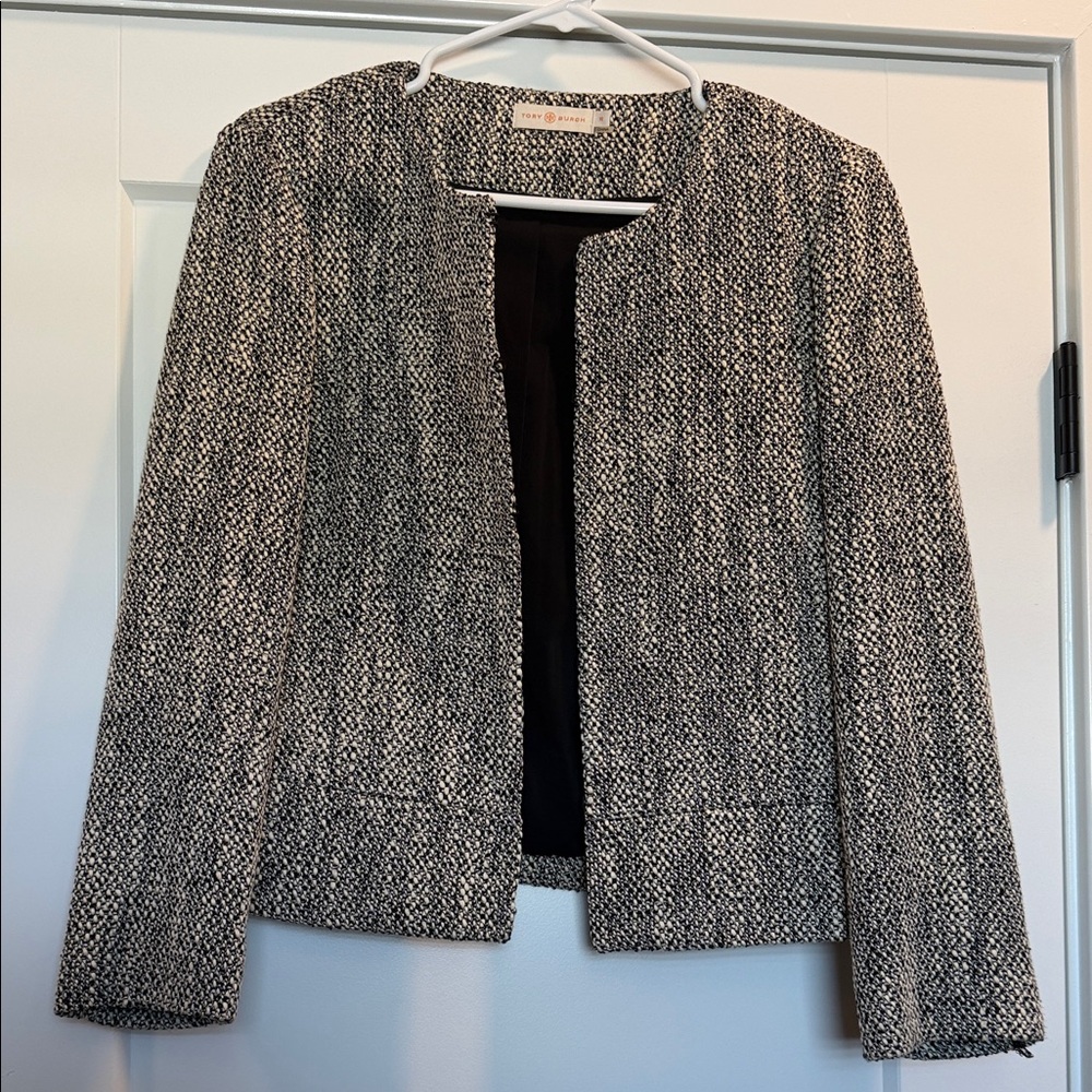 Tory Burch Monochrome Tweed Blazer